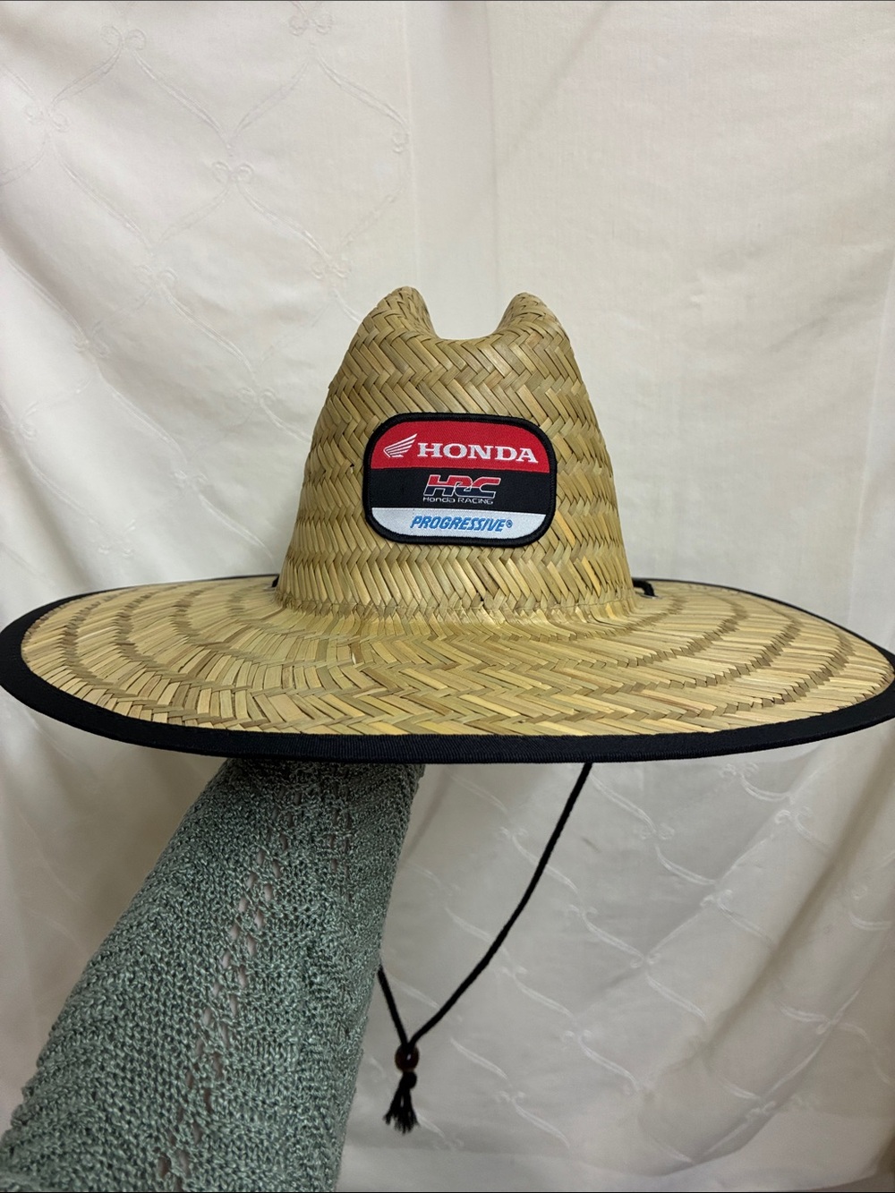 Honda HRC Racing Progressive Men’s Straw Sun Hat in Natural with Black Trim